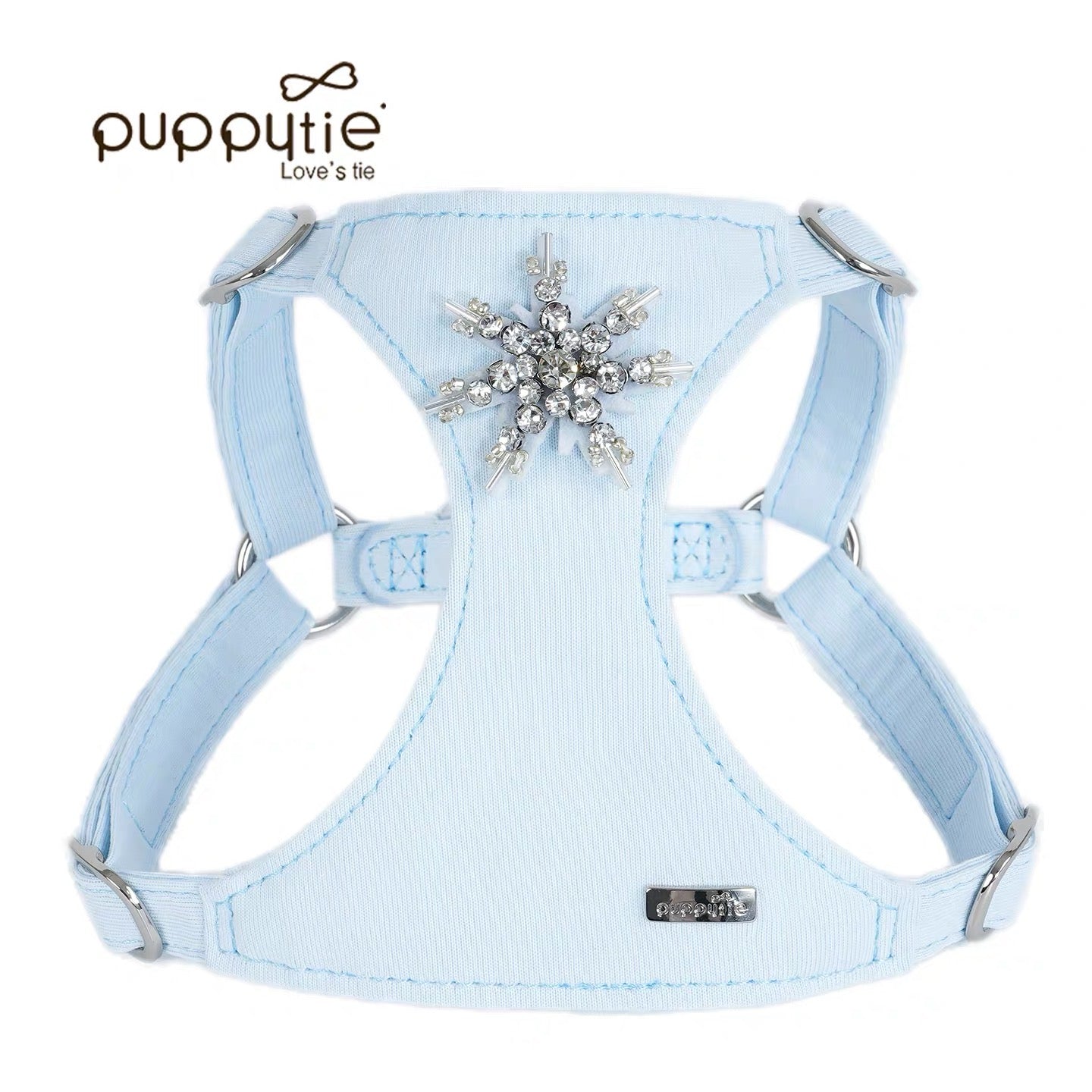 Puppytie 犬猫用ハーネス&リードセット|夏に涼しい通気性ペットベスト|Snowflake Fairy Dog & Cat Harness with Leash | Breathable Summer Pet Vest for Small Dogs & Cats