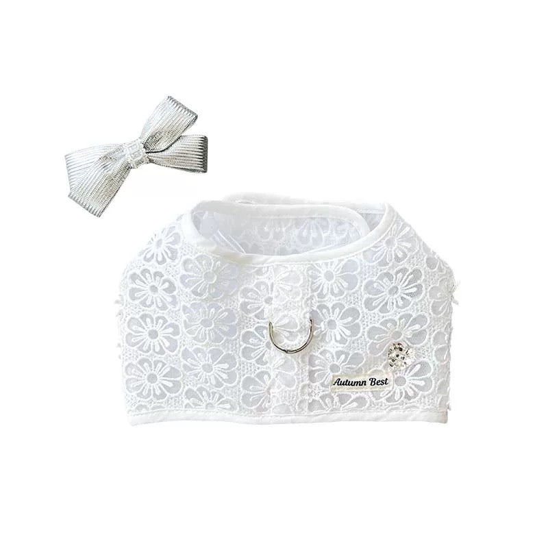 Autumn Bless デイジーレース&ストライプリボンハーネス(取り外しリボン付き)|Daisy Lace & Stripe Ribbon Harness with Removable Bow