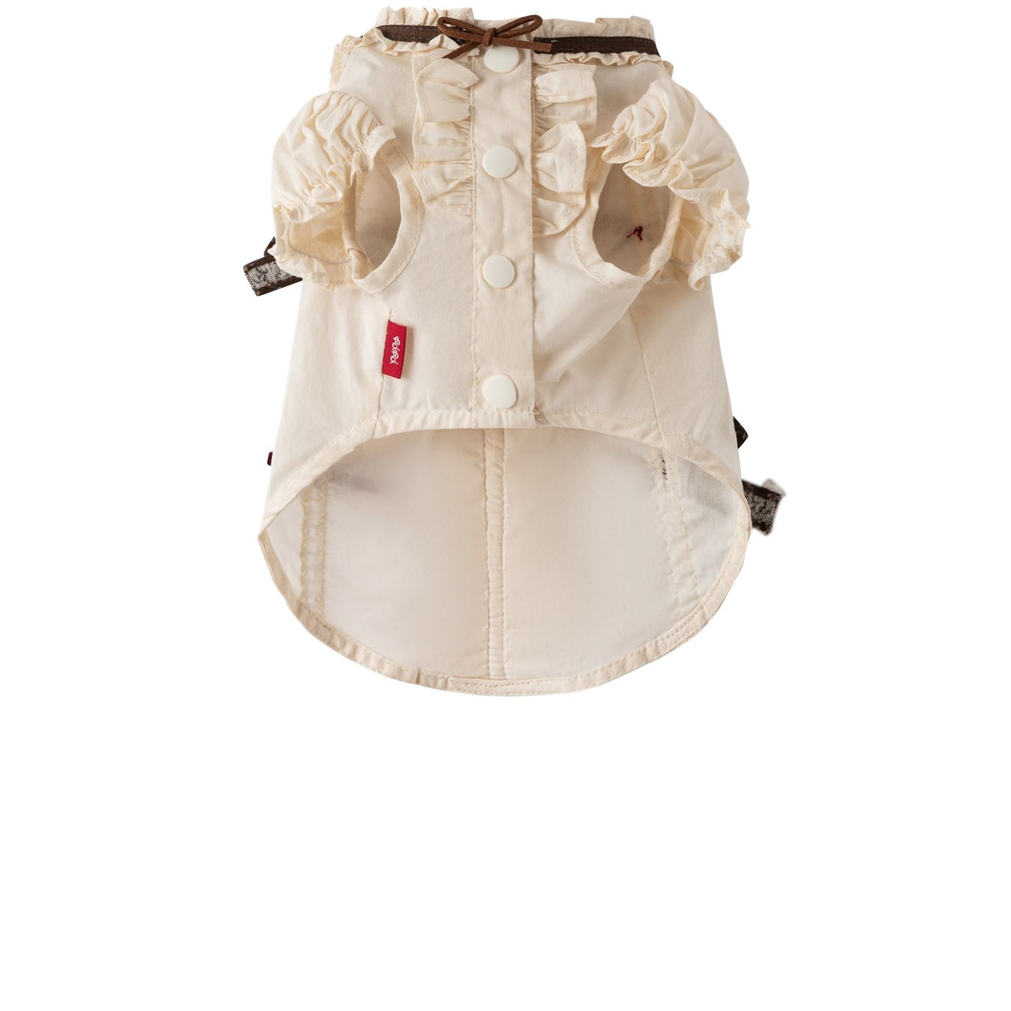 RoiRoi Caramel Cocoa Bow-Frill Pet Shirt