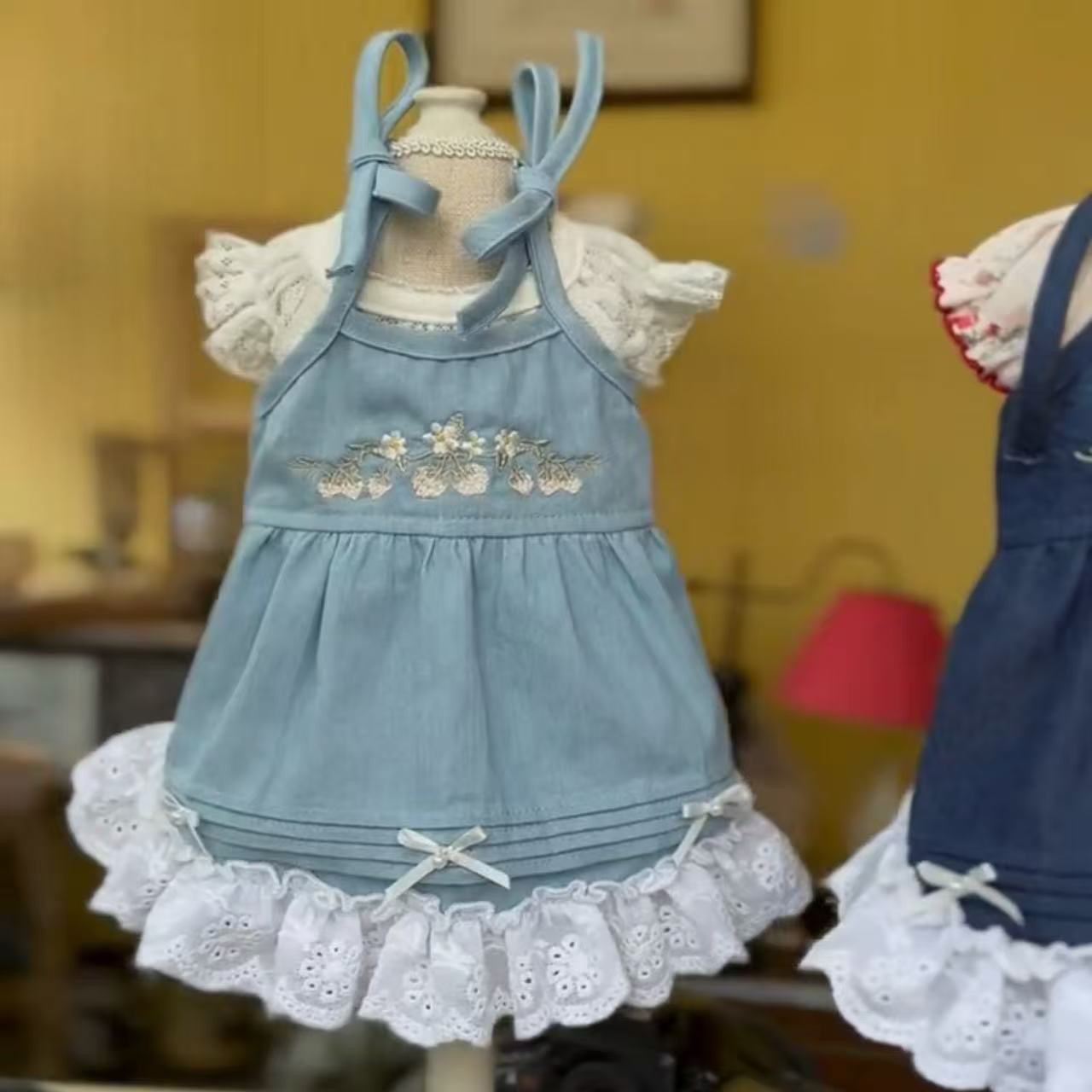 TaniWina タニウィナベリーガーデン刺繍デニムドレス|Berry Garden Embroidered Denim Dress