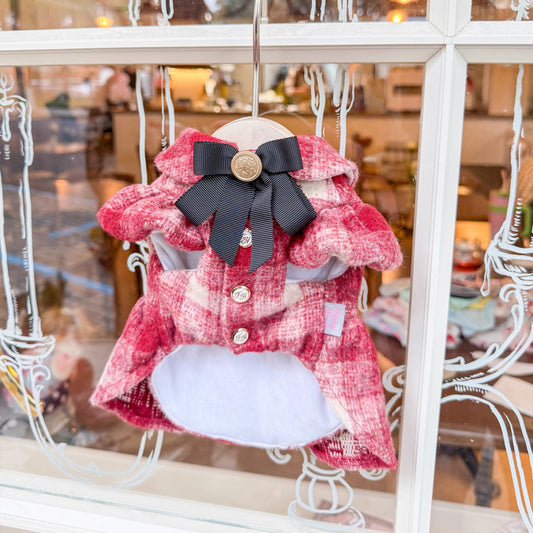 Fancy House Classic Tweed Double Button Coat Dress