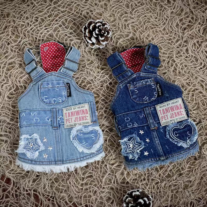 Taniwina Doggy Jean Suspenderドレス - どんな機会でも愛らしいペットのファッション