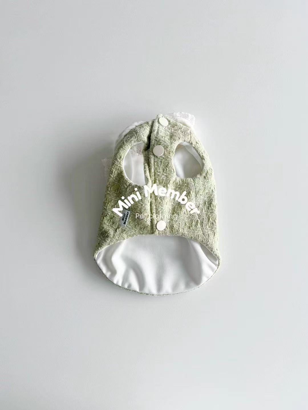 ミニメンバーの緑豊かな恵み - 帽子付きスプリンググリーンペットパーカー