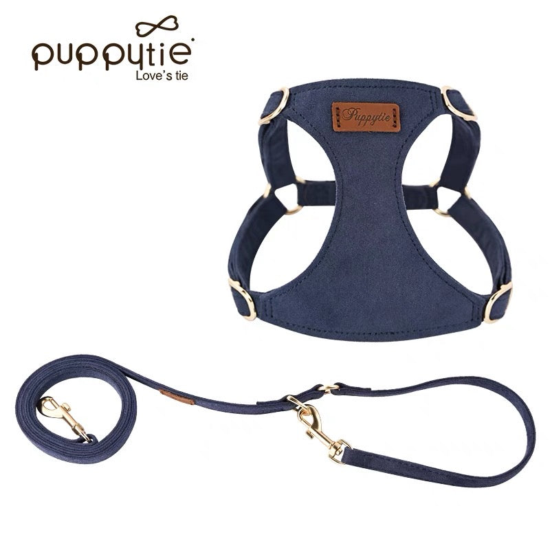 작은 개를위한 Puppytie Dog Leash 및 하네스 조끼 - 강아지, 찻잔 개 및 장난감 품종을위한 조절 식 가슴 스트랩