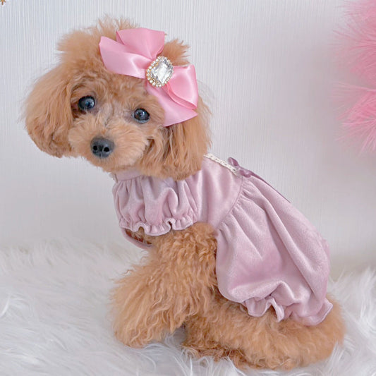 Velvet Valentine Pumpkin Dress - Pink Edition