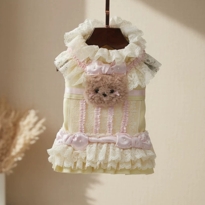 Elsamilu Lovely Bear Pastel Dress – Yellow