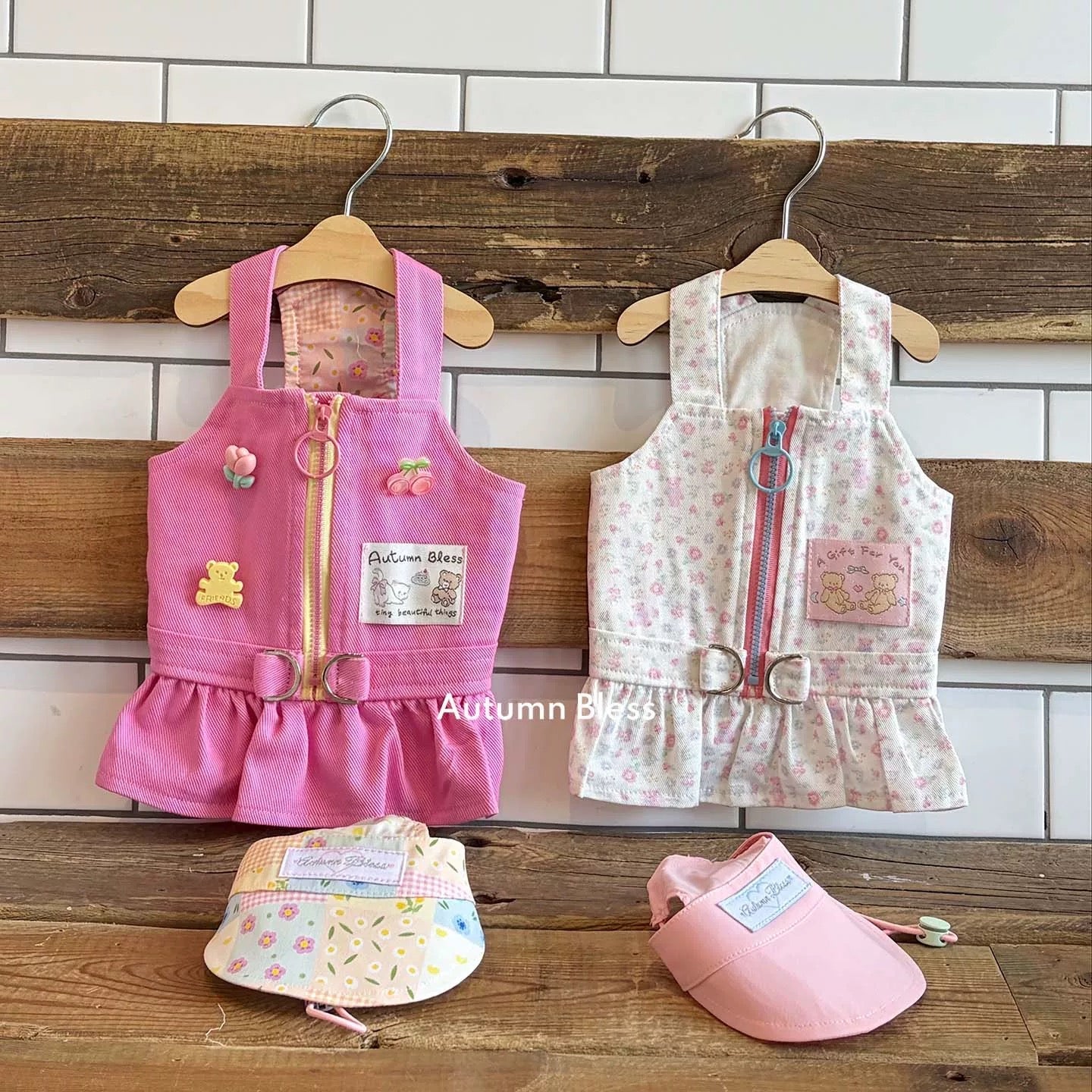 ❣️CHANEL♡ベビ―pinkタ―ンロックスカ―トスタッフuniform❣️ Autumn Bless ハーネスワンピース｜背面ファスナー・小型犬用ドッグ