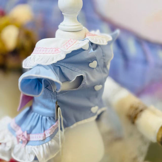 Elsamilu Girly Sailor Ribbon Dress with Plush Bow