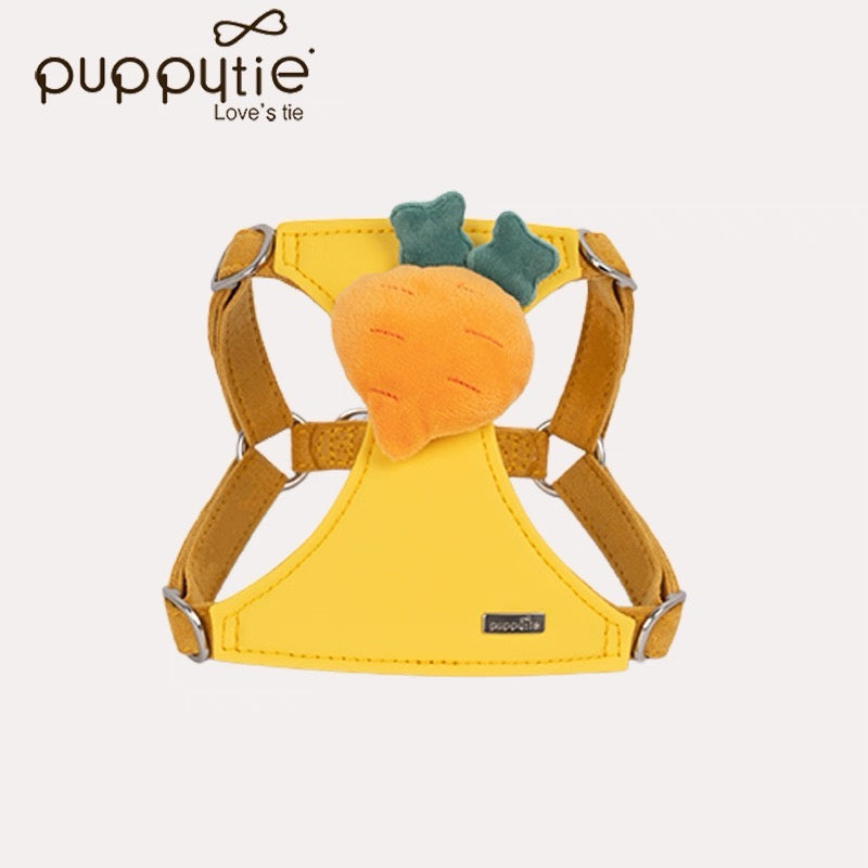 Puppytie ペット用ぬいぐるみフルーツハーネス&リードセット – 猫犬兼用のかわいいベスト型胸当てハーネス| Plushruit Pet Harness and Leash Set – Cute Vest-Style Chest Harness for Cats and Dogs