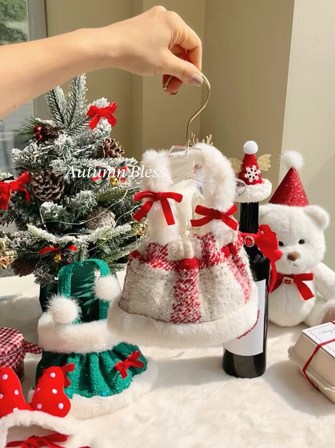 Autumn Bless クリスマス居心地の良い格子縞のドレス