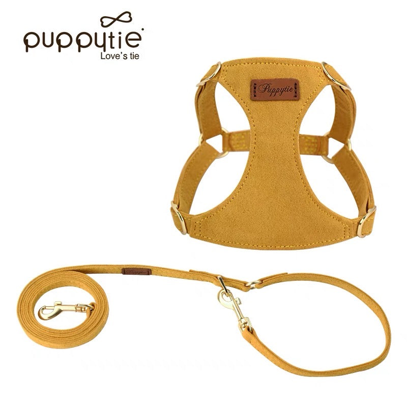 작은 개를위한 Puppytie Dog Leash 및 하네스 조끼 - 강아지, 찻잔 개 및 장난감 품종을위한 조절 식 가슴 스트랩
