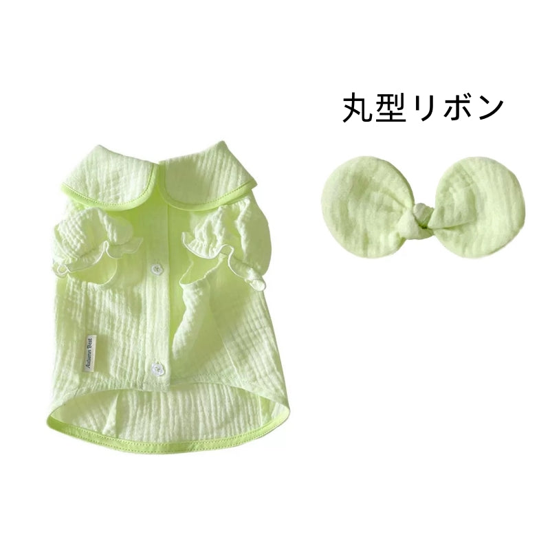 秋の綿のブラウスをパフスリーブで祝福します