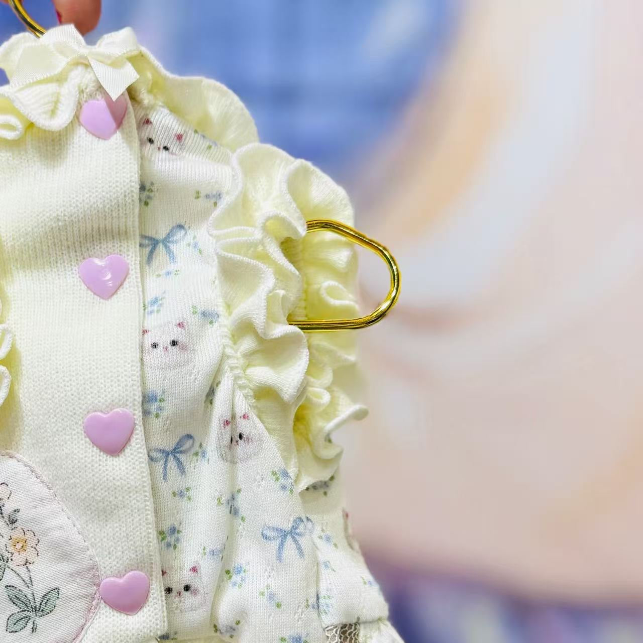 Elsamilu Patchwork Kitty Garden Dress-Blue