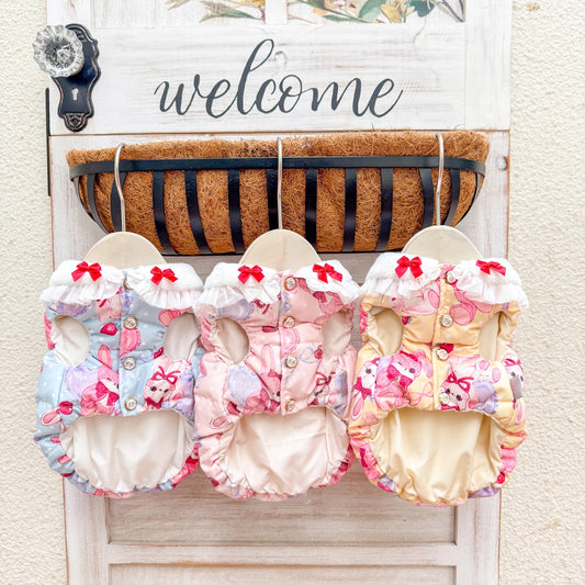 Fancy House Rabbit Ear Premium Down Vest 90%(90% White Duck Down)