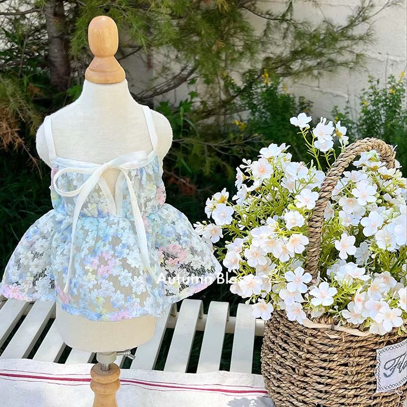 Autumn Bless フローラルレースキャミワンピース(リボン付き) | Floral Lace Picnic Camisole Dress with Ribbon