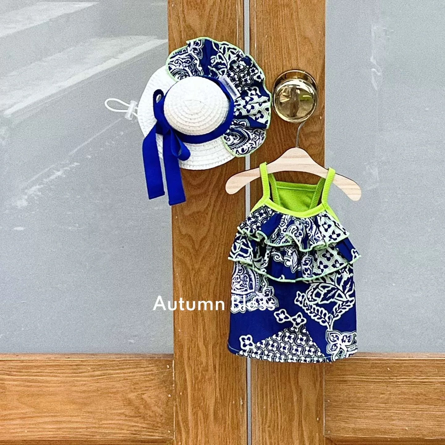 Autumn Bless サマーリゾートフリルキャミワンピース(リボン付き) | Summer Resort Frill Camisole Dress with Ribbon