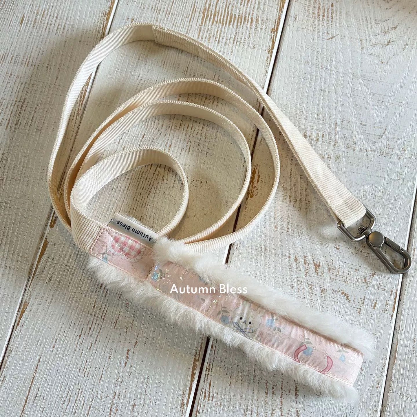 Autumn Bless ふわもこ冬あったかジャケット – テディ柄/キルティングブルー | Furry Cozy Winter Jacket – Teddy Print & Quilted Blue