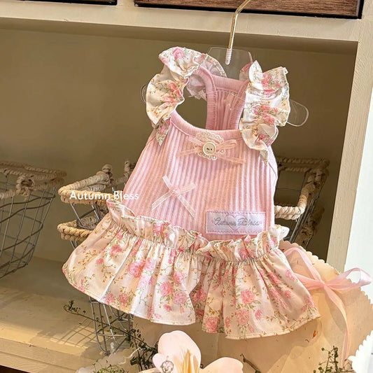 Autumn Bless スウィートガーデン フリルストラップドッキングワンピース(3カラー)