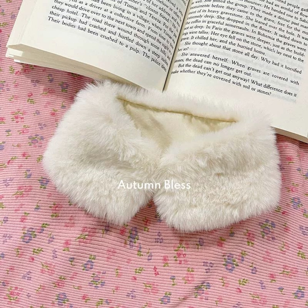 가을 축복 Tweed Beret / Fur Cape