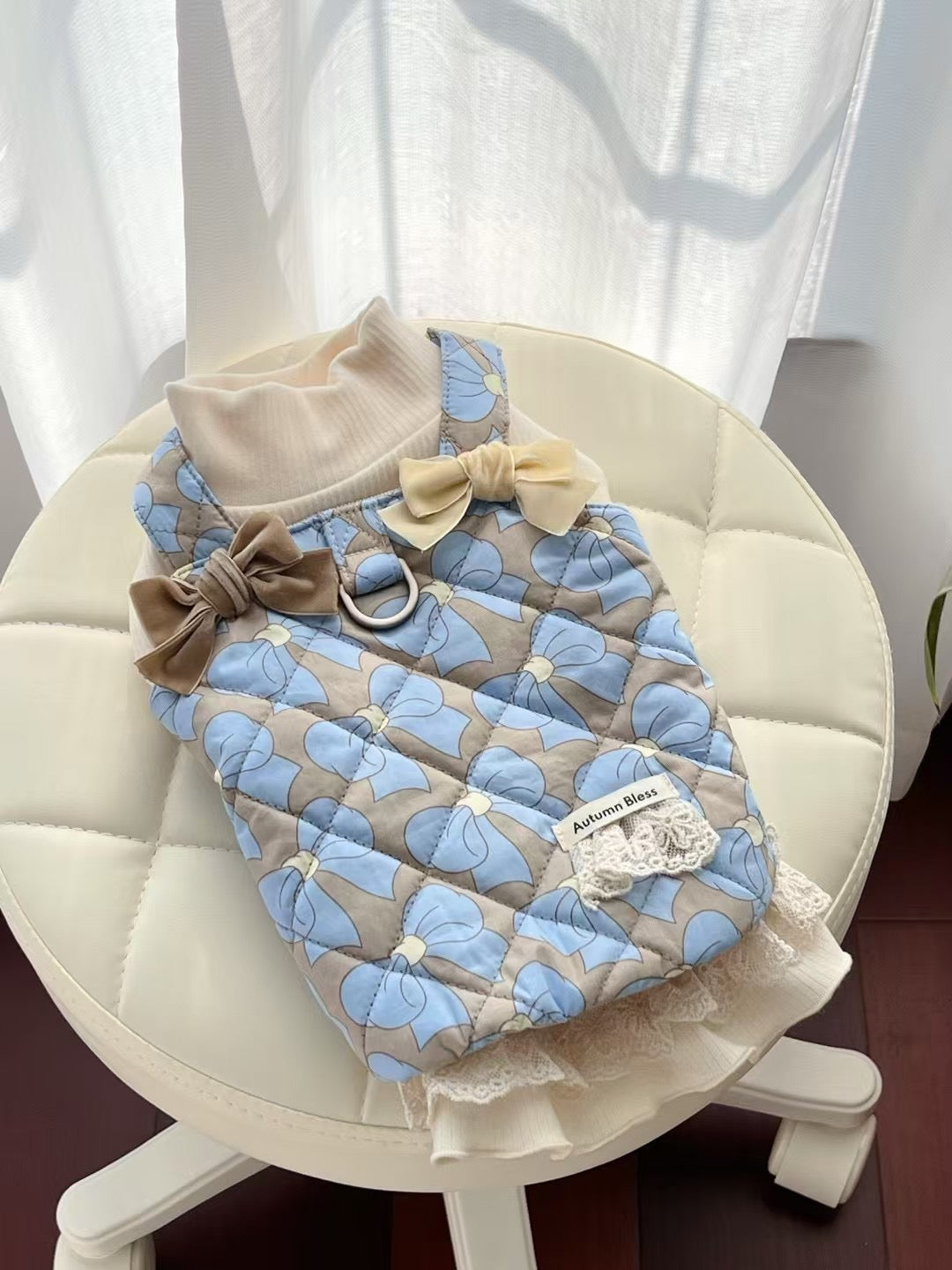 Autumn Bless Ivory Lace Ruffle Knit Dress