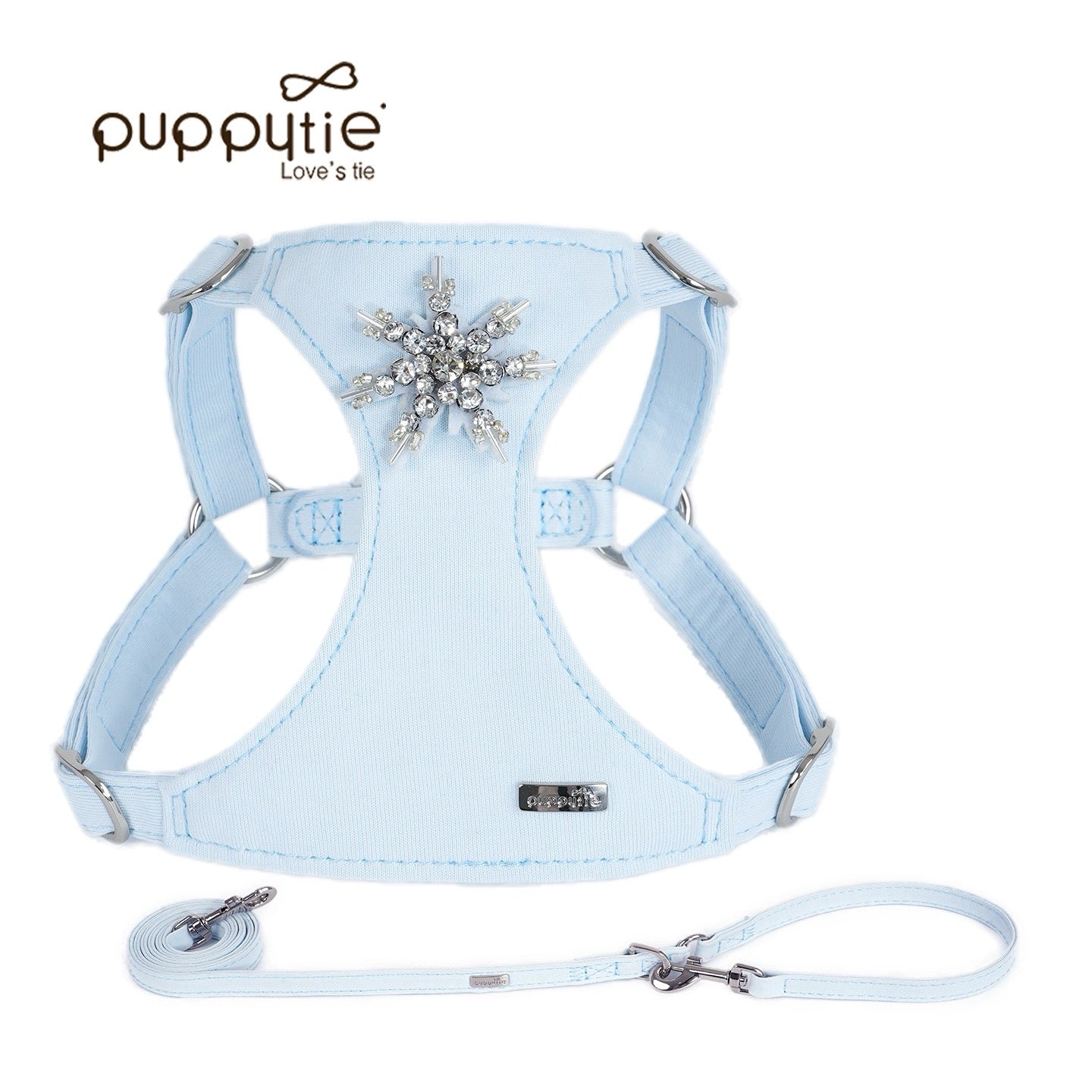Puppytie 犬猫用ハーネス&リードセット|夏に涼しい通気性ペットベスト|Snowflake Fairy Dog & Cat Harness with Leash | Breathable Summer Pet Vest for Small Dogs & Cats