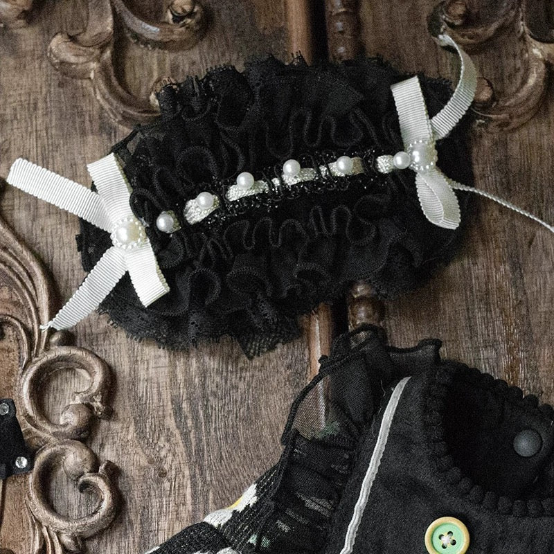タニウィナデイジーニットプリンセスドレスセット - 小さな犬用のエレガントなフリルの花の衣装