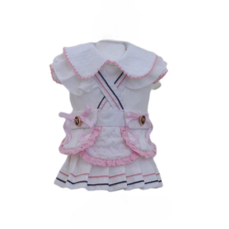 Elsamilu インナー付きプリーツワンピース | Pleated Dress with Inner Set (White Color)