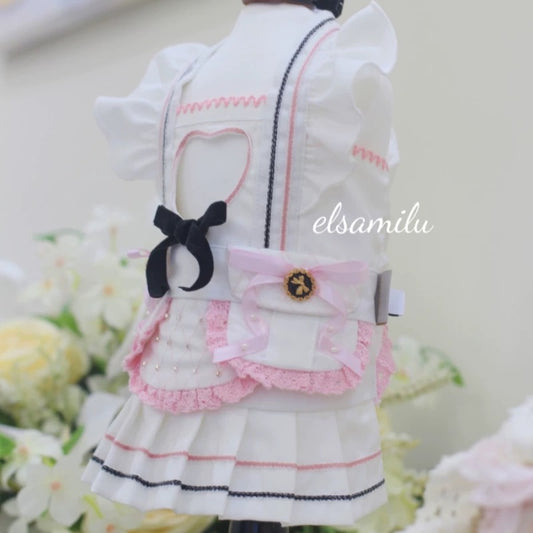 Elsamilu Sweetheart Cutout Pleated Dress (White Color)