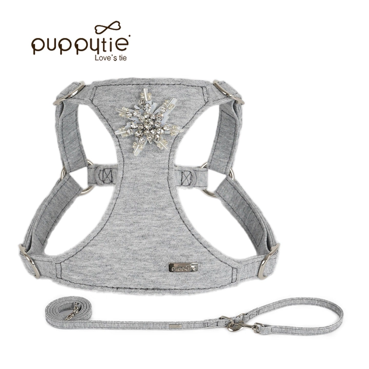 Puppytie 犬猫用ハーネス&リードセット|夏に涼しい通気性ペットベスト|Snowflake Fairy Dog & Cat Harness with Leash | Breathable Summer Pet Vest for Small Dogs & Cats
