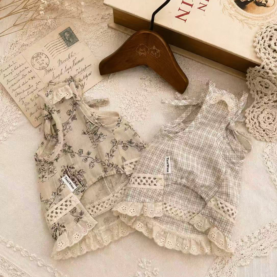 TaniWina French Linen Lace Camisole Dress