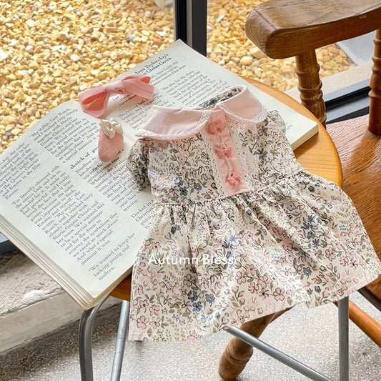 Autumn Bless フローラルドレス & ヘアアクセサリーセット | Floral Dress & Hair Accessory Set