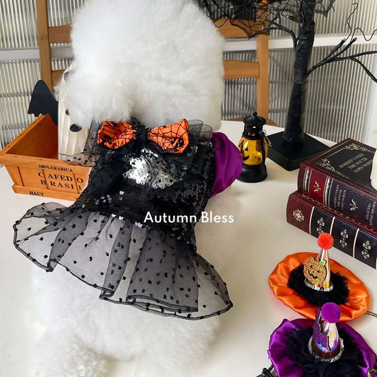 Autumn Bless ハロウィンスパークルウィッチドレス&ハットセット |