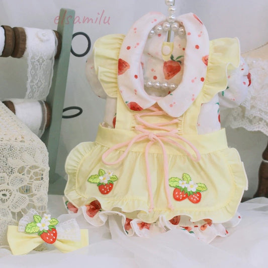 Elsamilu Sweet Strawberry Lace-Up Dress