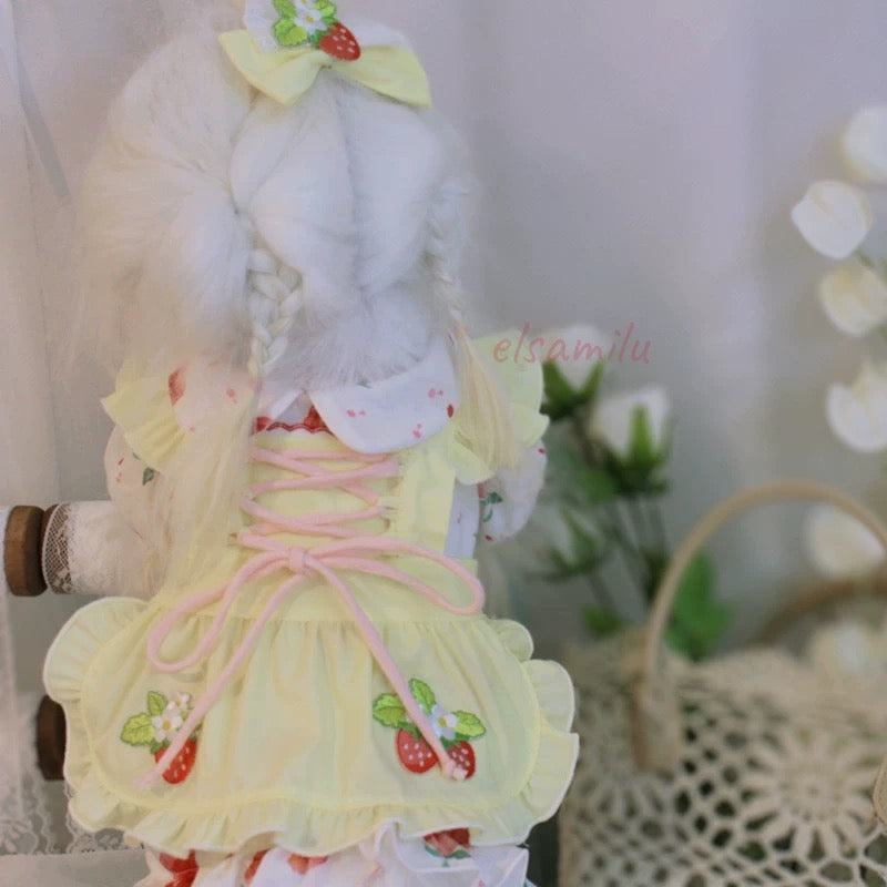 Elsamilu Sweet Strawberry Lace-Up Dress