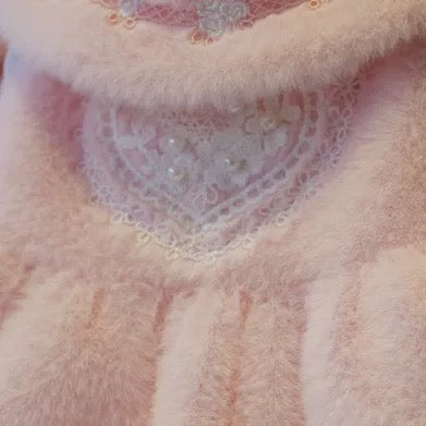 Elsamilu Romantic Pink Fur Dress