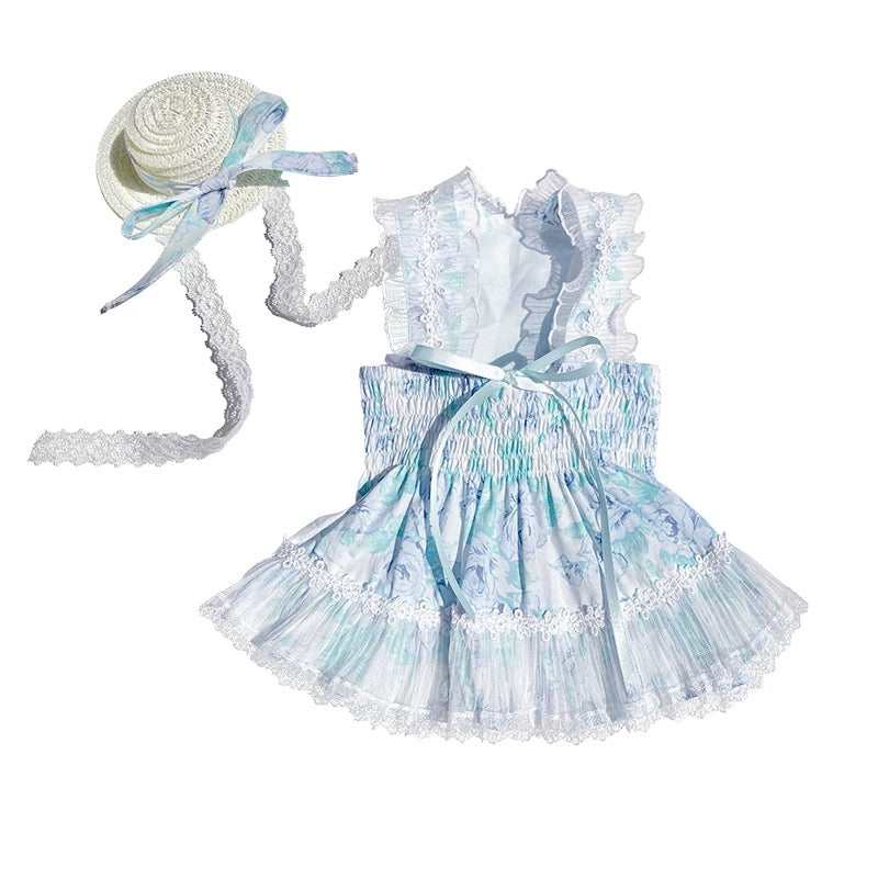 Autumn Bless の花のレースショルダーストラップドレスを祝福します
