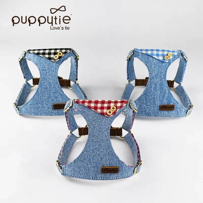 Puppytie Dog Leashベストスタイルのハーネス、小型犬用の調整可能なペットリーシュ、テディ、かわいいペット用品