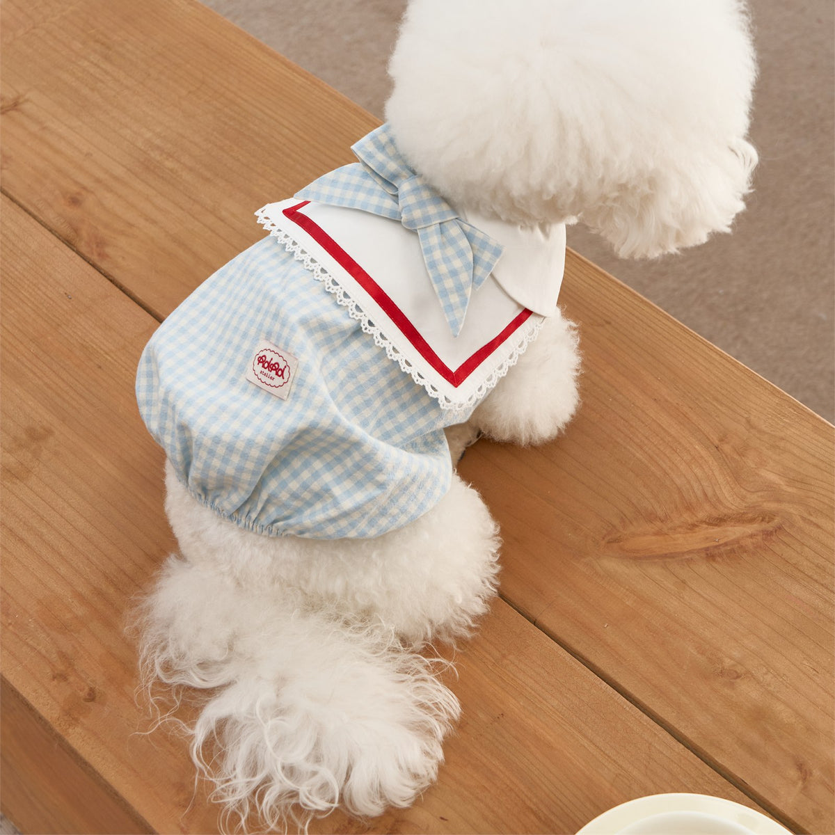 RoiRoi Gingham Story Sailor-Collar Pet Dress