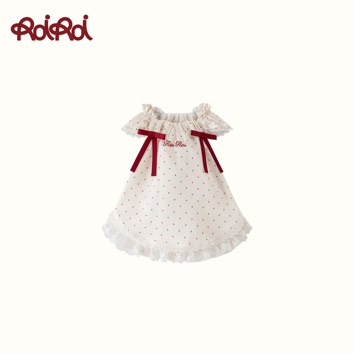 RoiRoi Red Polka-Dot Ribbon Doll Pet Dress