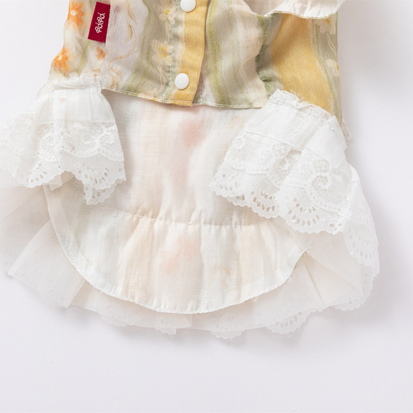 RoiRoi Cream Floral Lace-Bow Pet Dress