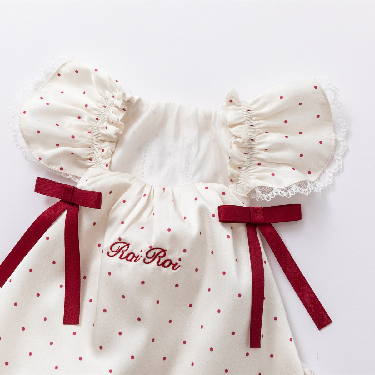 RoiRoi Red Polka-Dot Ribbon Doll Pet Dress