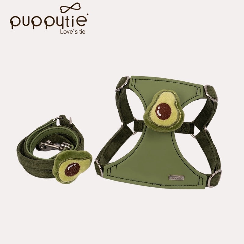 Puppytie ペット用ぬいぐるみフルーツハーネス＆リードセット – 猫犬兼用のかわいいベスト型胸当てハーネス| Plushruit Pet Harness and Leash Set – Cute Vest-Style Chest Harness for Cats and Dogs