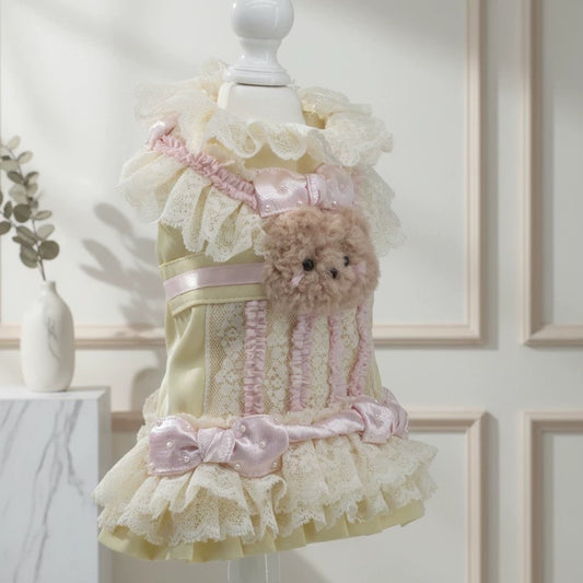 Elsamilu Lovely Bear Pastel Dress – Yellow