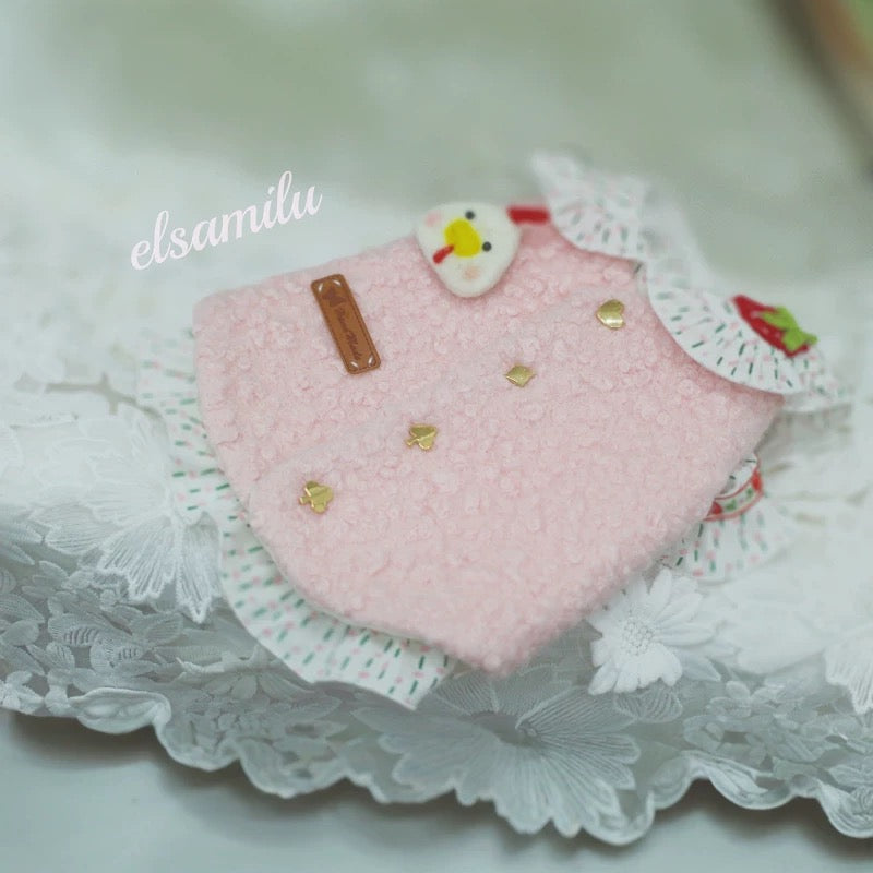 Elsamilu Cozy Chick Vest & Ruffle Shirt Set (Pink)