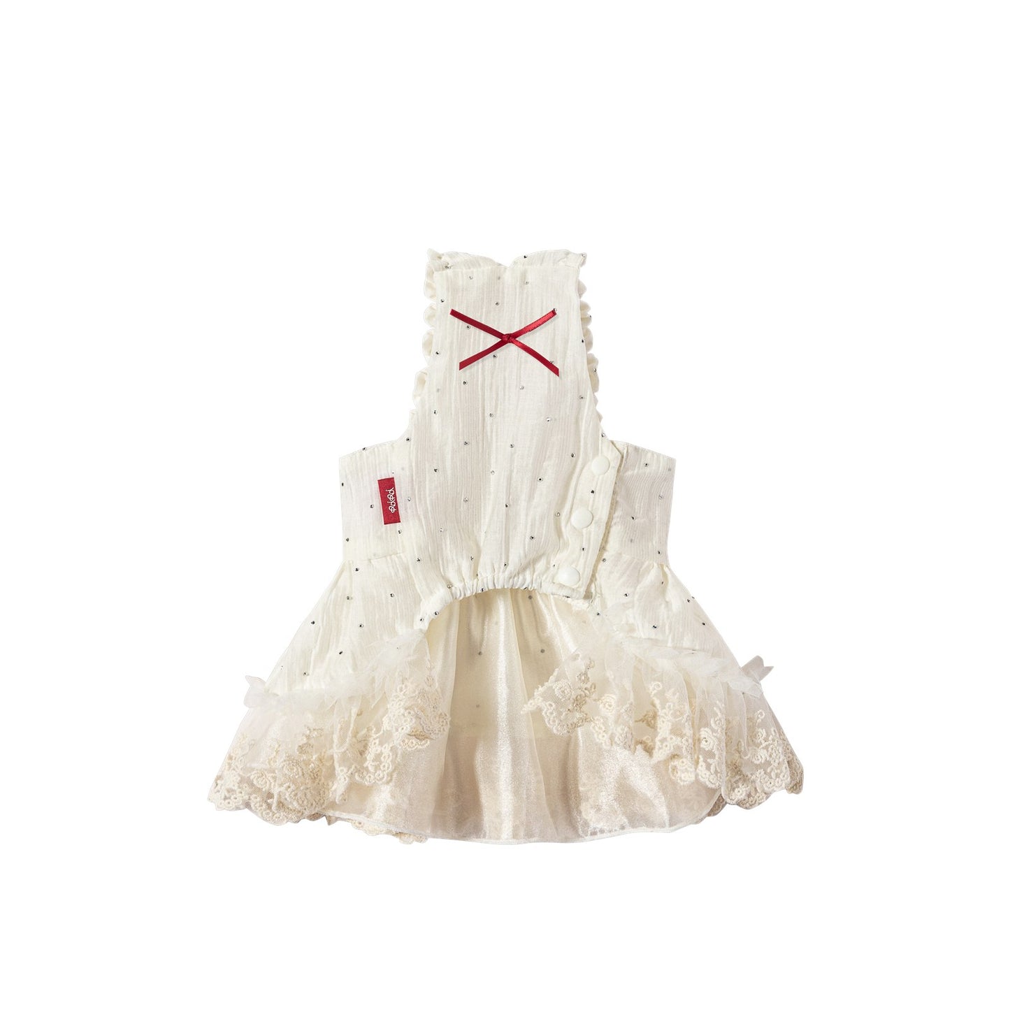 RoiRoi Sparkle-Dot Princess Tier Pet Skirt