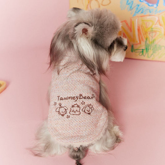 Tawney Bear Reversible Cozy Dog Outerwear (Pink and White Version)