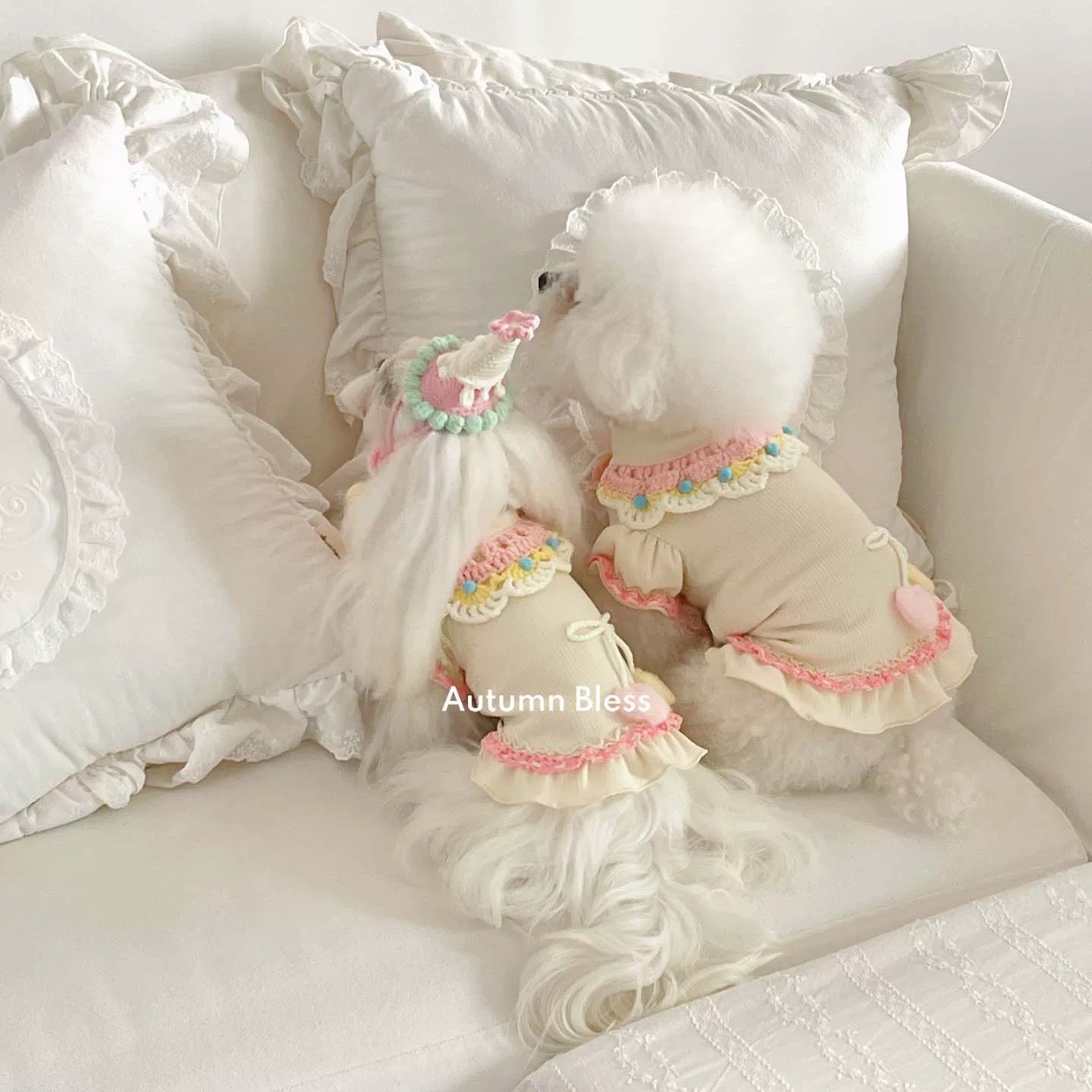 Autumn Bless パステルケーキフリルニットワンピース | Pastel Cake Frill Knit Dress