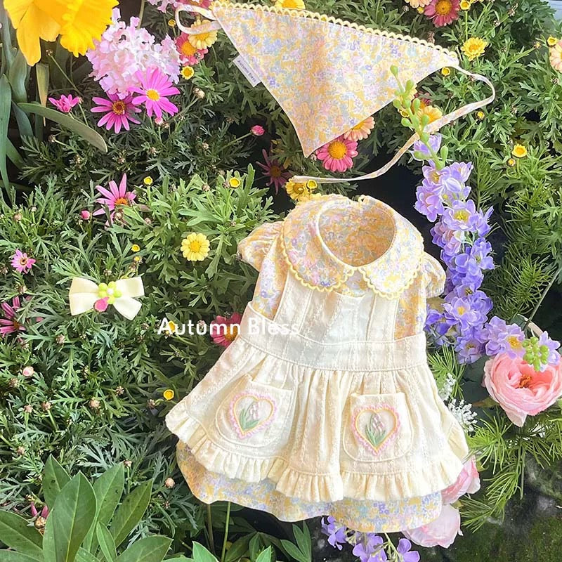 가을 축복 꽃 앞모리 층 드레스 | 꽃 앞모리 층 드레스