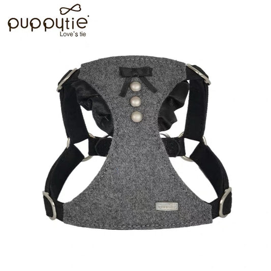 Puppytieトレンディリボン犬猫用ハーネスベスト – 小型犬・猫用 軽量ノープル胸当てハーネス＆リードセット| Trendy Bow Dog & Cat Harness Vest – Lightweight No-Pull Pet Chest Harness & Leash Set for Small Dogs and Cats