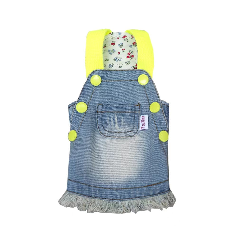 taniwina 형광성 fido denim 드레스 애완 동물 옷을위한 애완 동물 옷